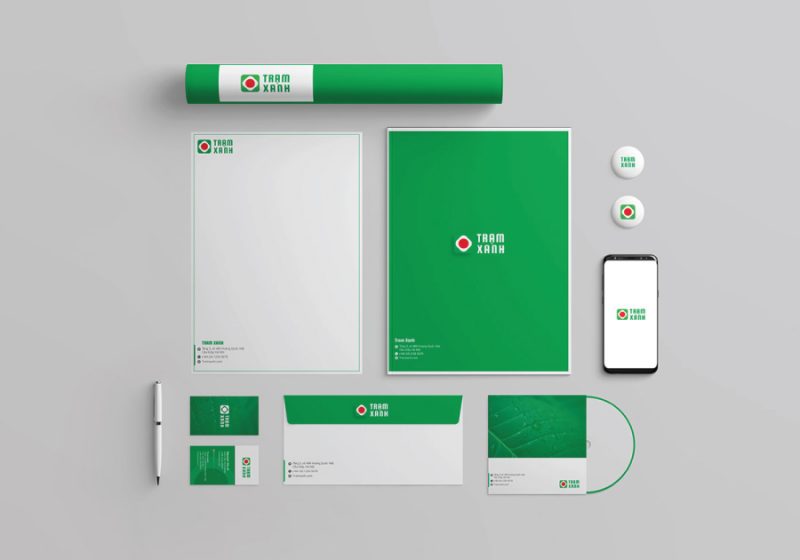 Thiết kế bộ nhận diện Trạm Xanh